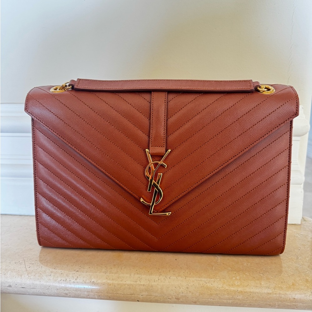 YSL medium Envelope Calfskin Shoulder Bag